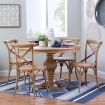 roland light brown dining table   