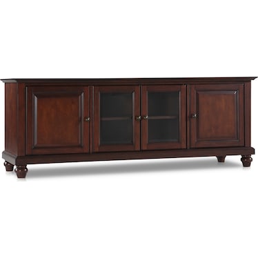 Ronald 60” Glass Door TV Stand - Mahogany