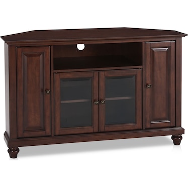 Ronald 48” Corner TV Stand - Mahogany