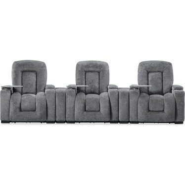 Rory 5-Piece Dual-Power Reclining Home Theater Sectional