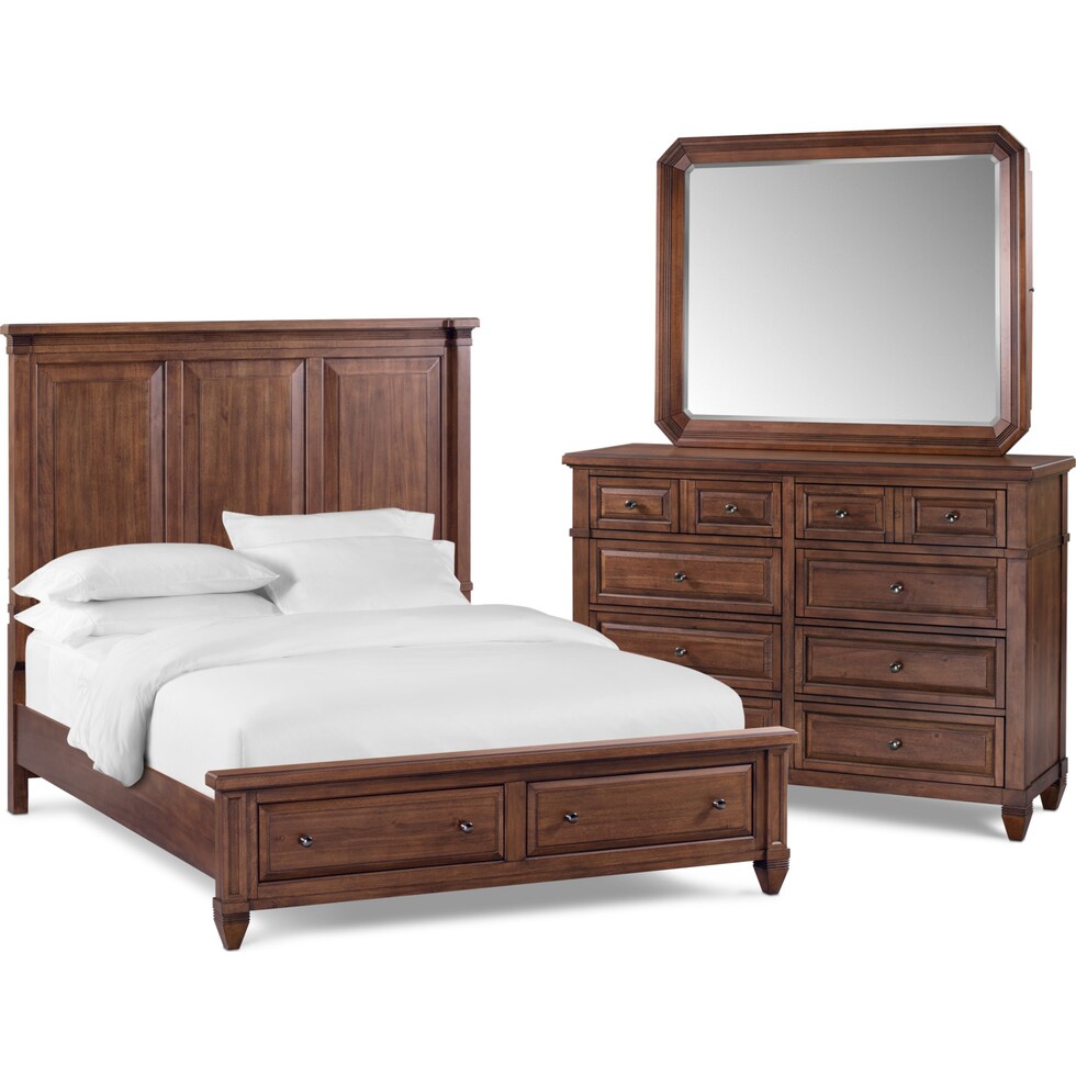 rosalie dark brown  pc king storage bedroom   