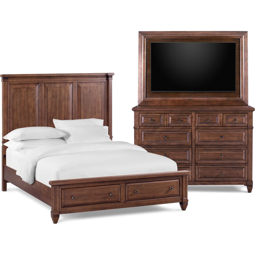 rosalie dark brown  pc queen bedroom   