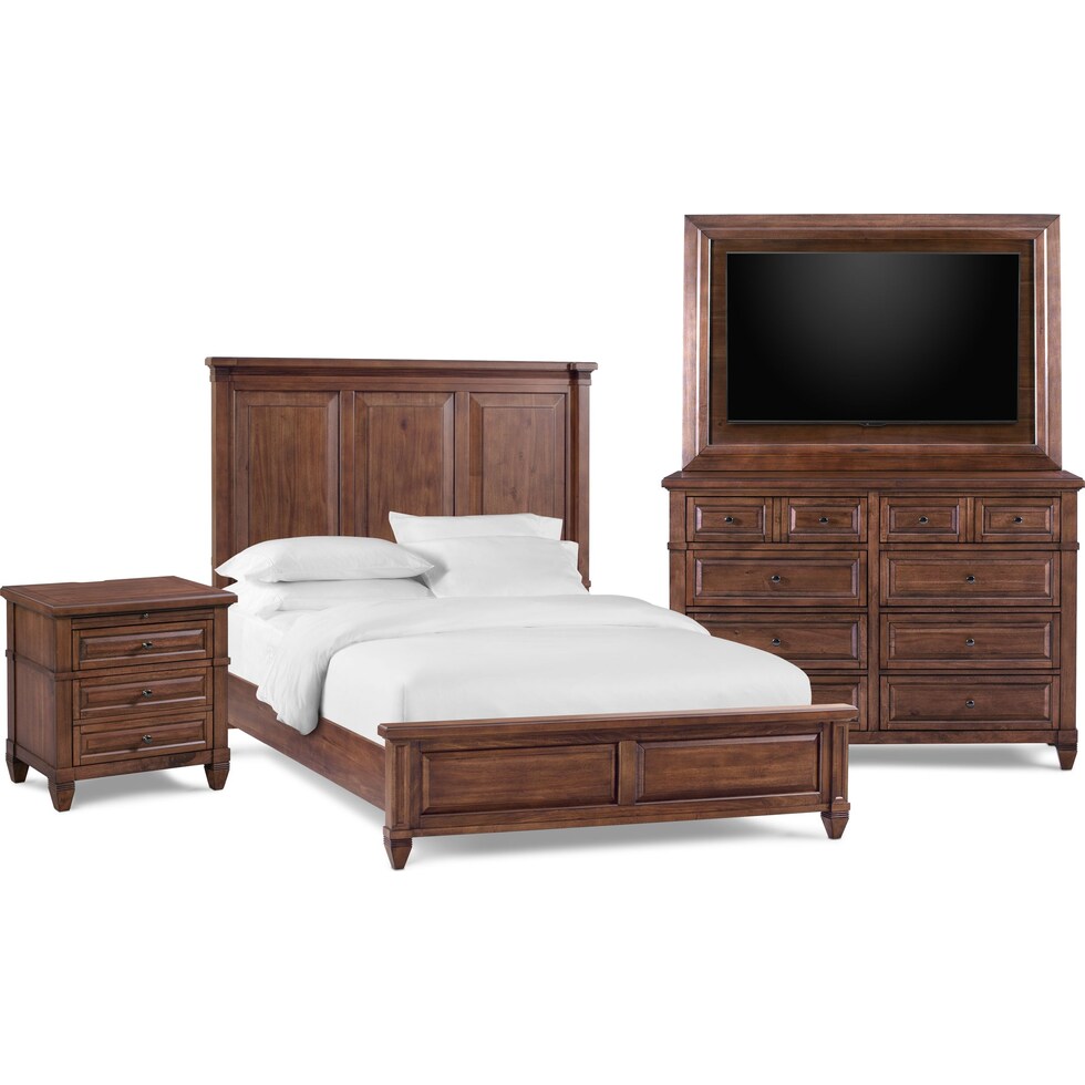 rosalie dark brown  pc queen bedroom   