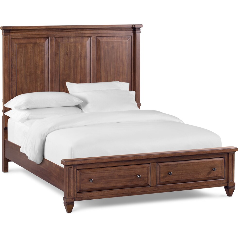 rosalie dark brown king storage bed   