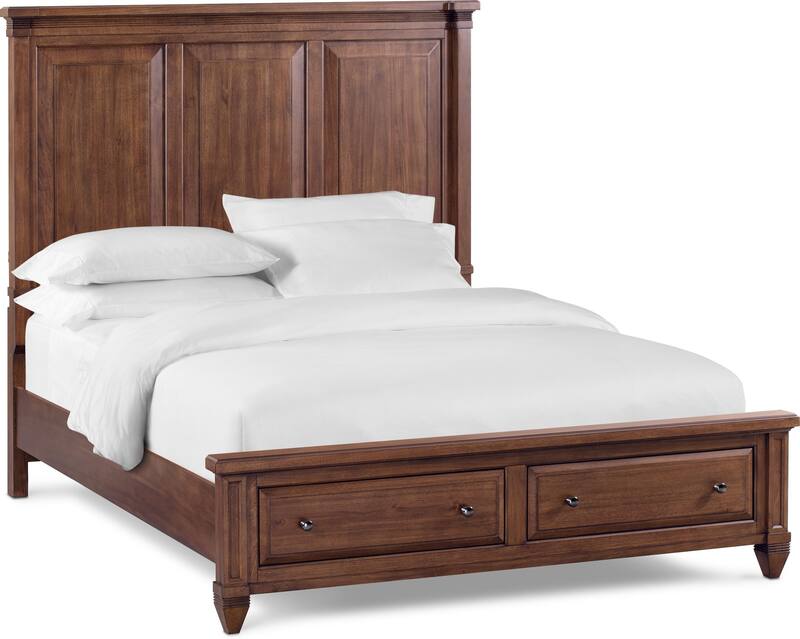 Rosalie King Storage Bed Chestnut American Signature Furniture