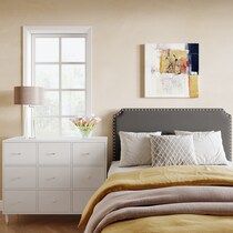 rosalind gray queen headboard   
