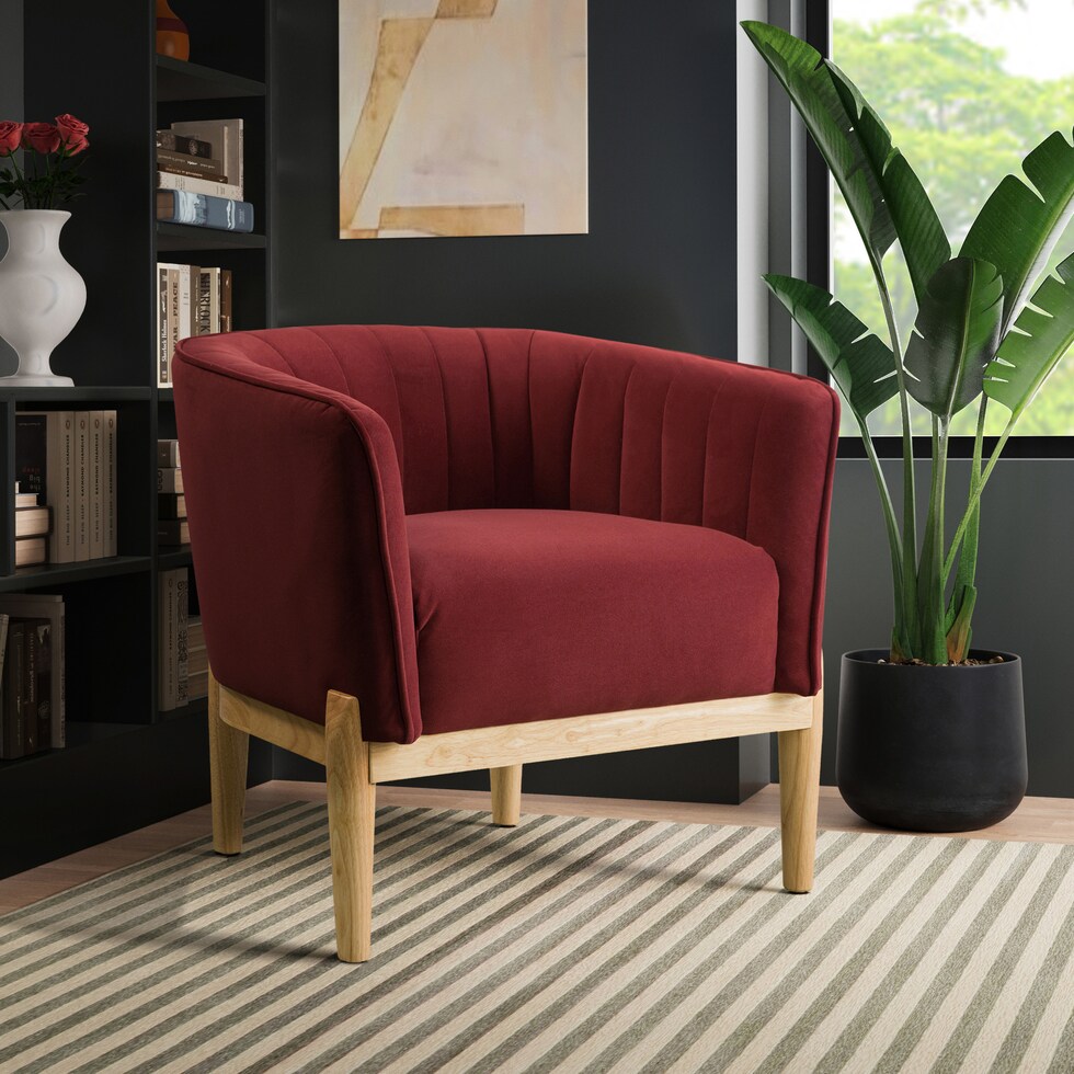 rosalind red accent chair   