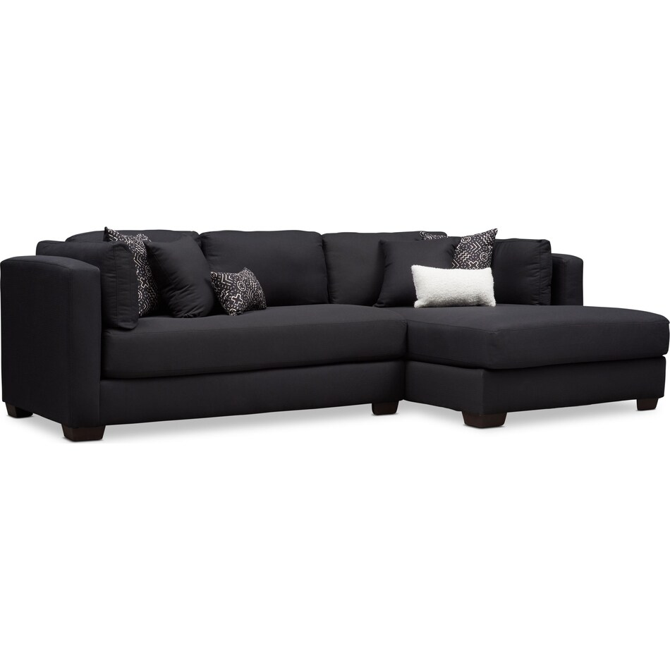 rosalyn black  pc sectional with chaise   