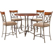 rosedale dark brown  pc counter height dining room   