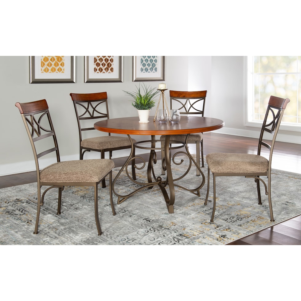 rosedale dark brown  pc dining room   