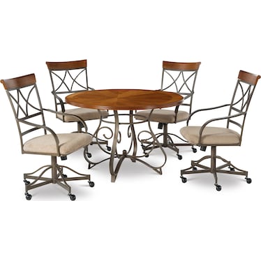 Rosedale Dining Table and 4 Swivel Chairs