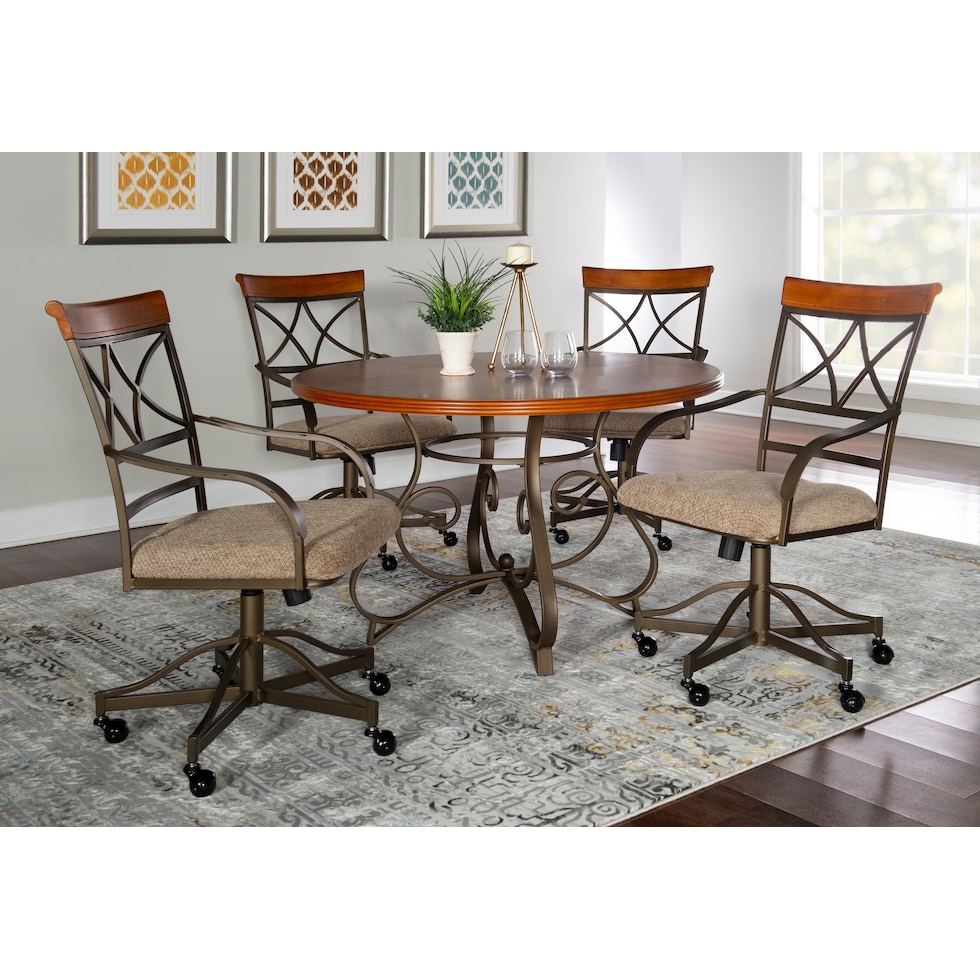 rosedale dark brown  pc dining room   