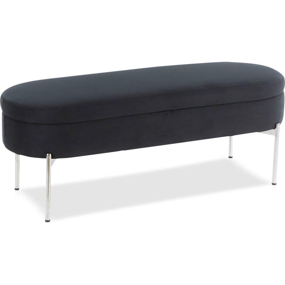 rosen black storage bench   