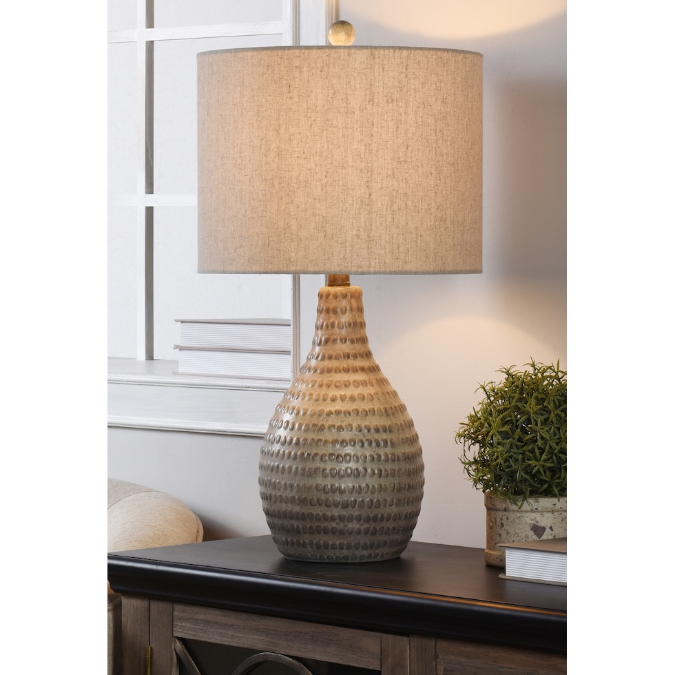 roshan light brown table lamp   