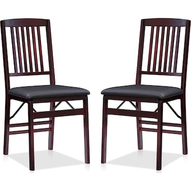 Rosie Set of 2 Slat Back Folding Chairs