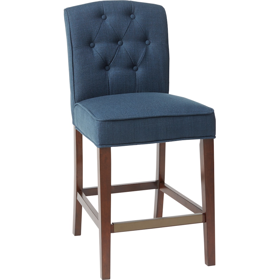 rossler blue counter height stool   