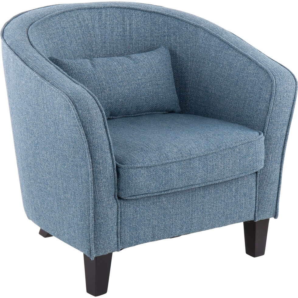 rouche blue accent chair   