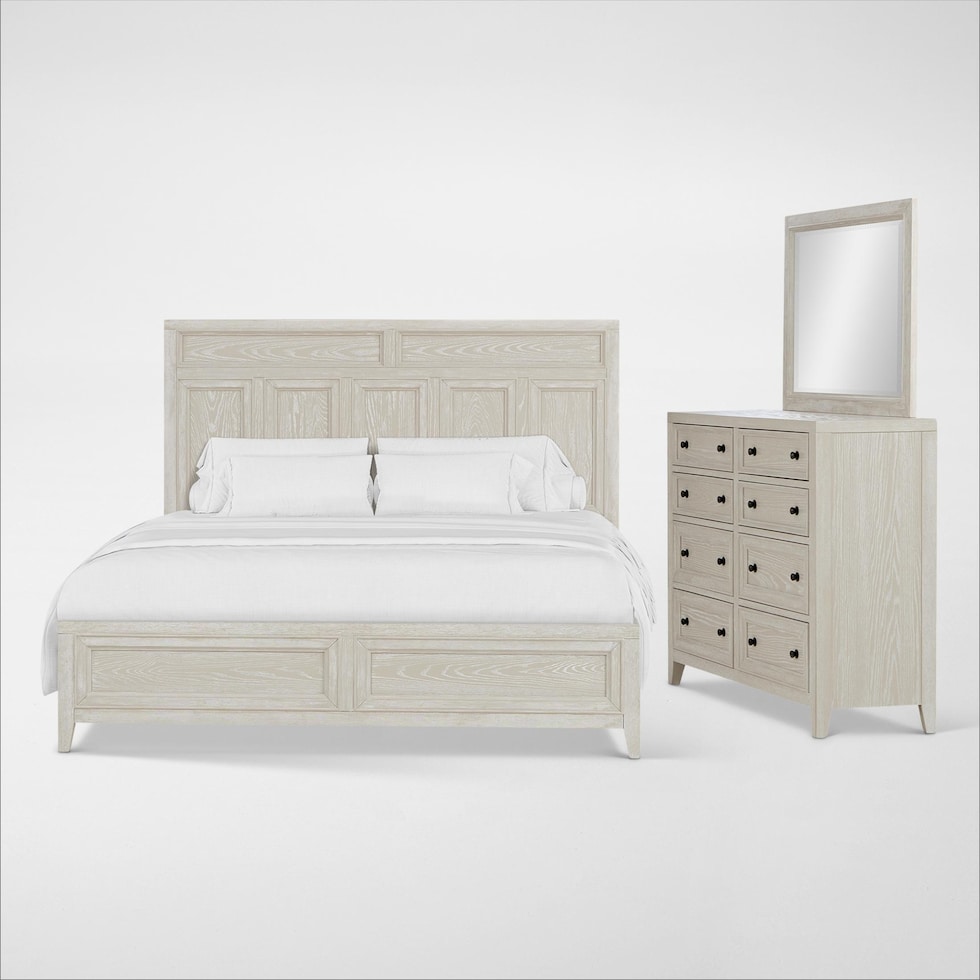 rowan bedroom white  pc king bedroom   