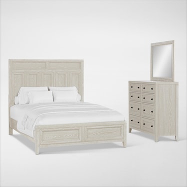 Rowan 5-Piece Panel Bedroom Set with Dresser and Mirror
