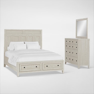 Rowan 5-Piece Storage Bedroom Set with Dresser and Mirror