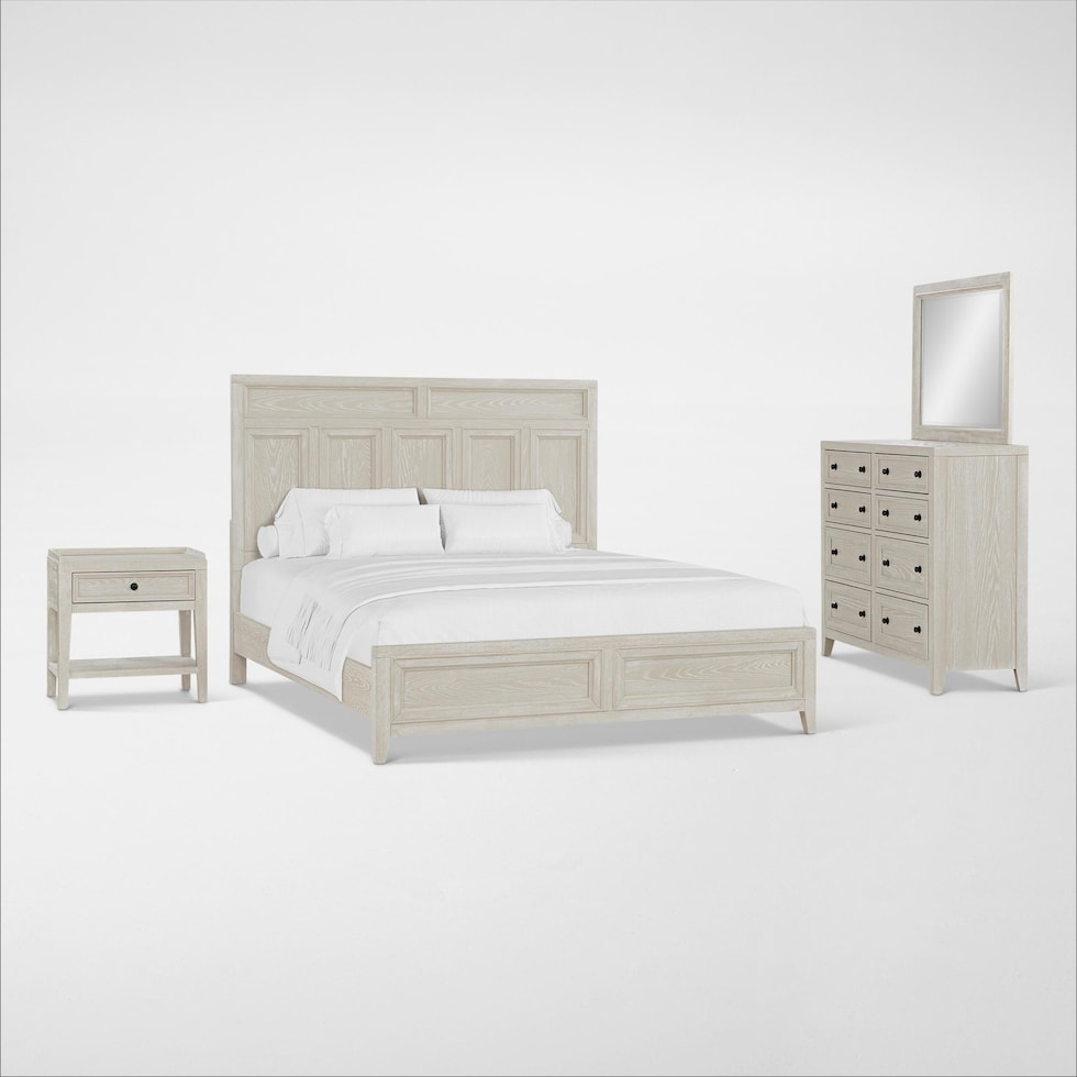 rowan bedroom white  pc king bedroom   