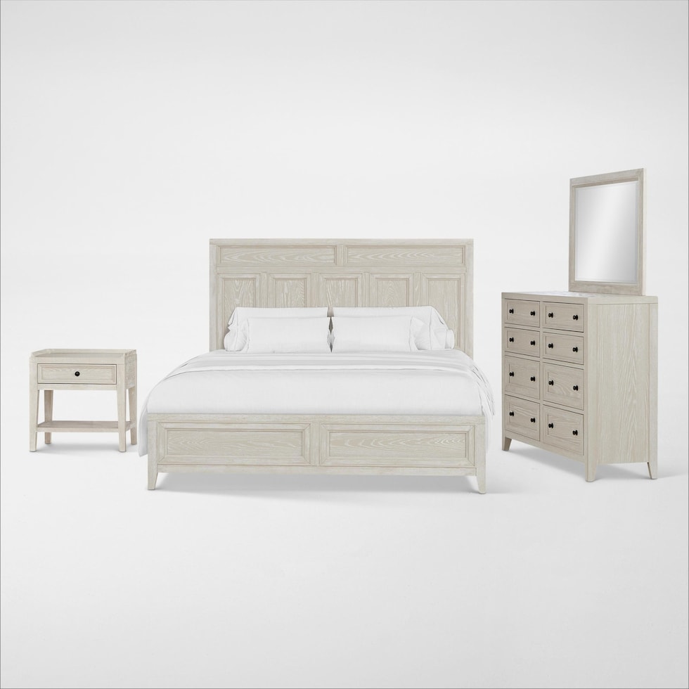 rowan bedroom white  pc king bedroom   