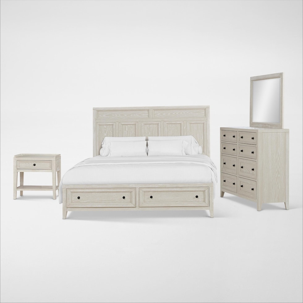 rowan bedroom white  pc king bedroom   