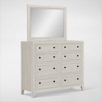 rowan bedroom white dresser and mirror   
