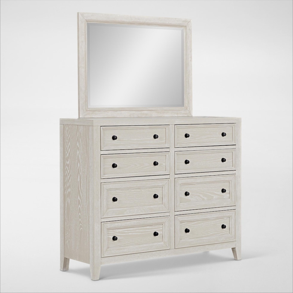 rowan bedroom white dresser and mirror   
