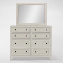 rowan bedroom white dresser and mirror   