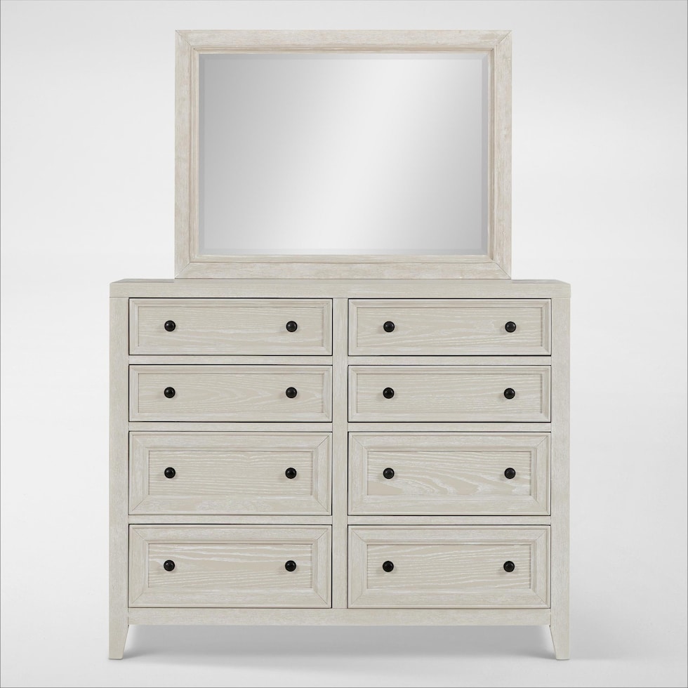 rowan bedroom white dresser and mirror   