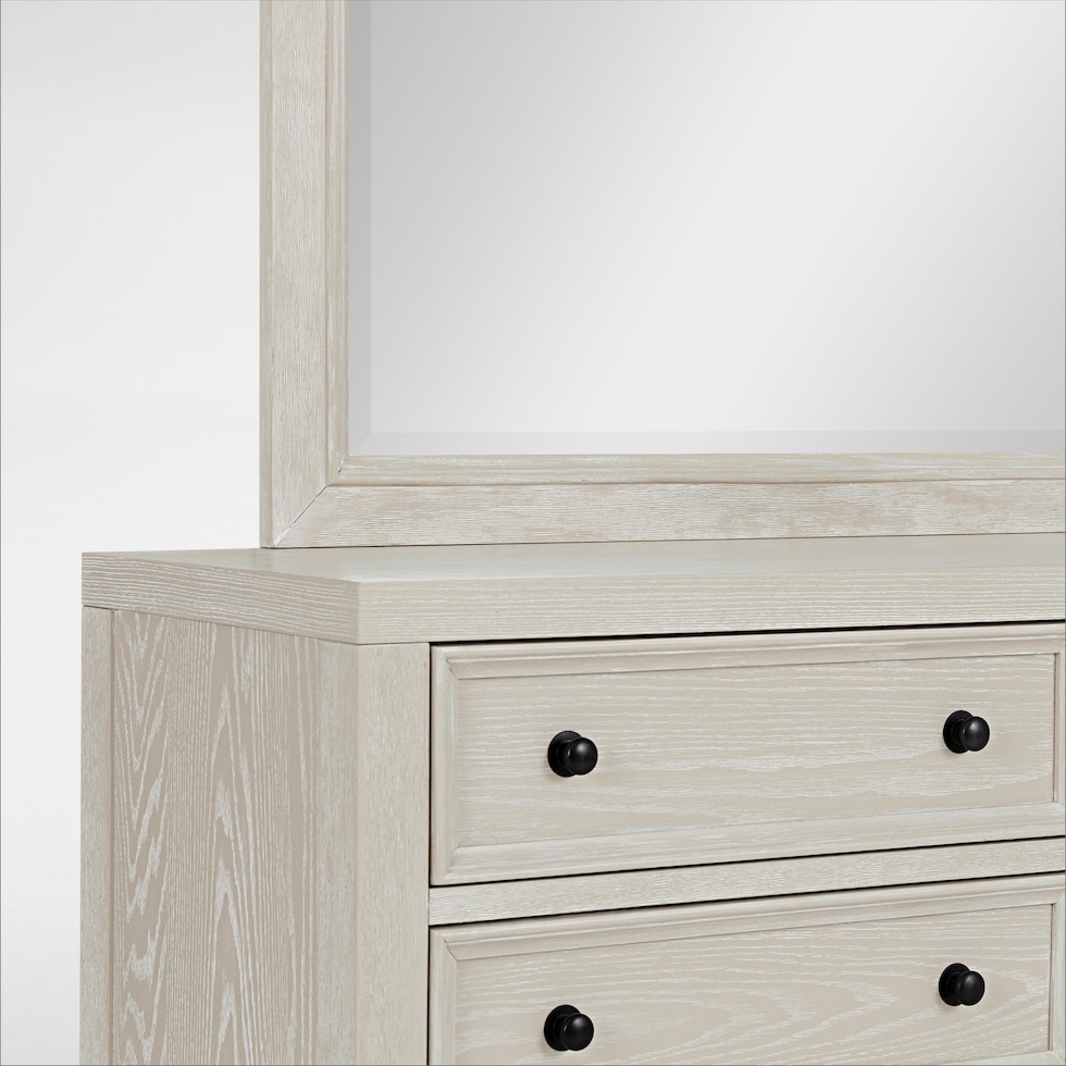 rowan bedroom white dresser and mirror   