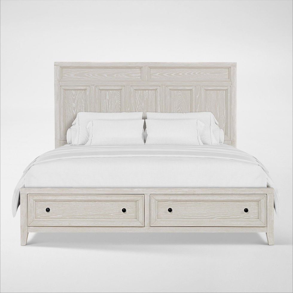 rowan bedroom white king bed   