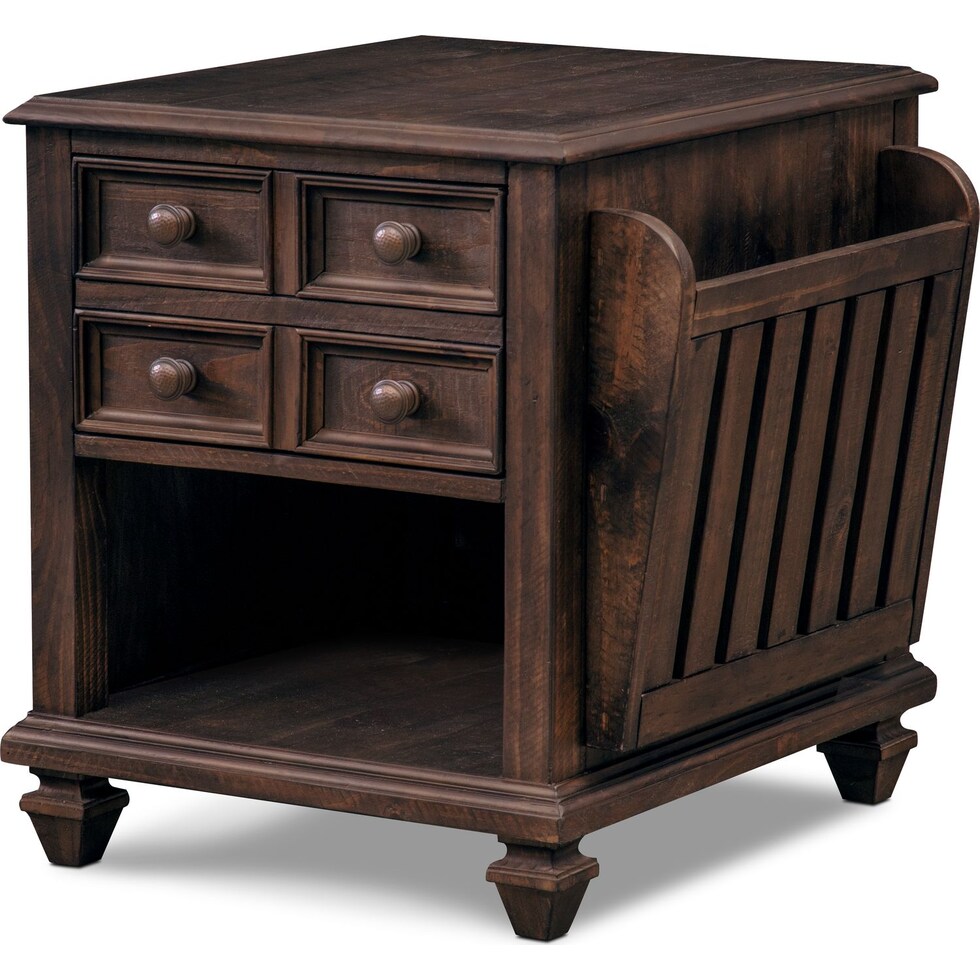 roxboro dark brown end table   