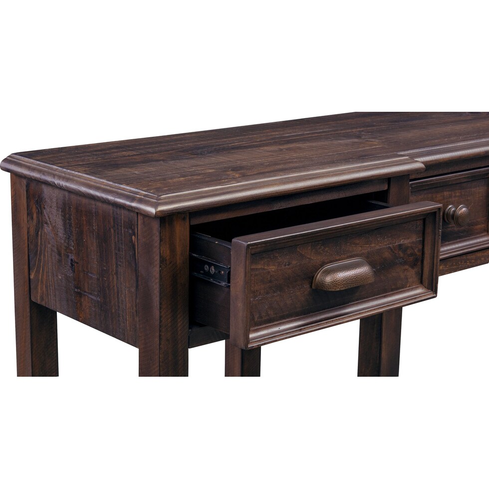 roxboro dark brown sofa table   