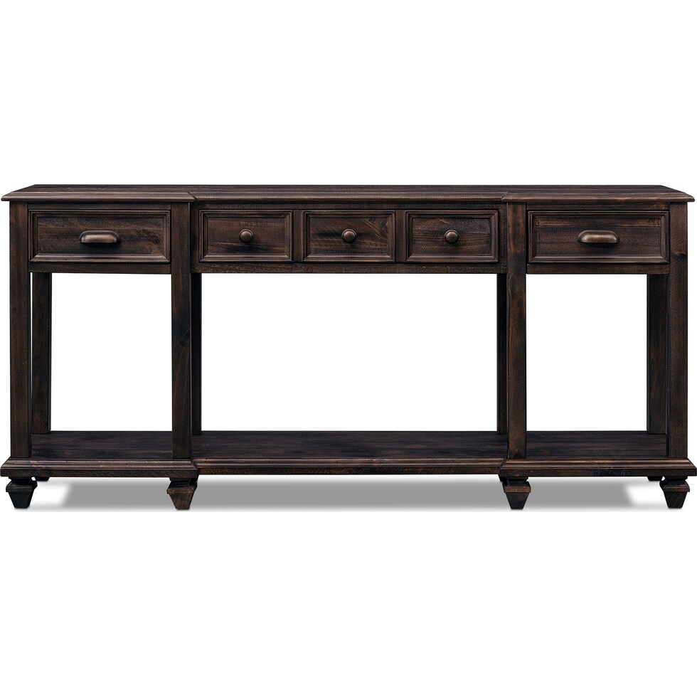 roxboro dark brown sofa table   