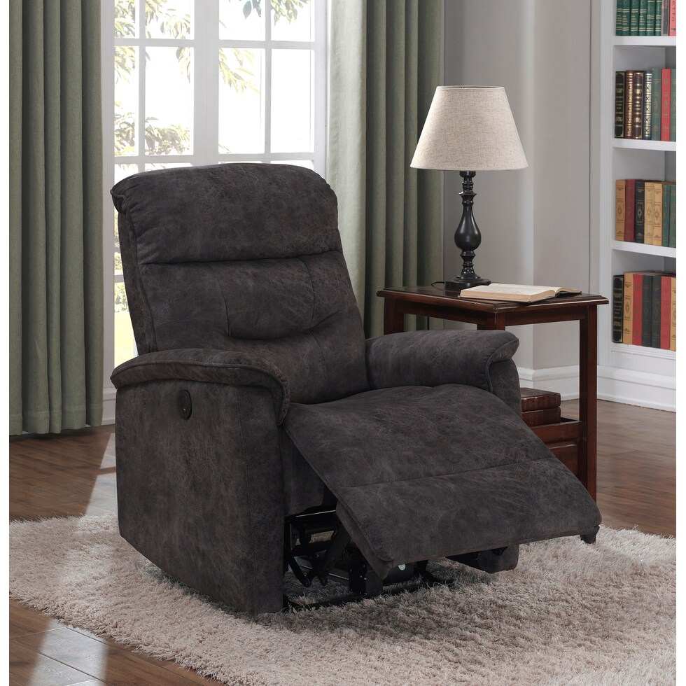 rudolph gray power recliner   