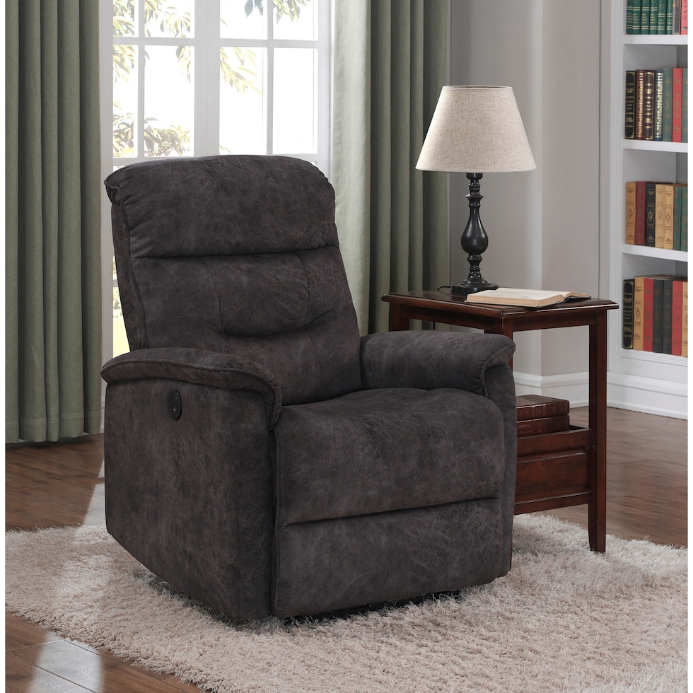 rudolph gray power recliner   