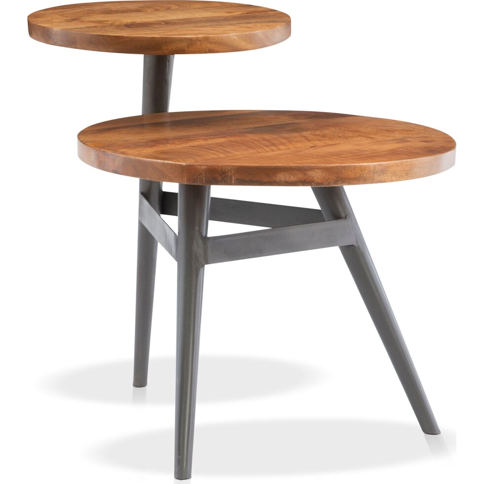 rue dark brown end table   