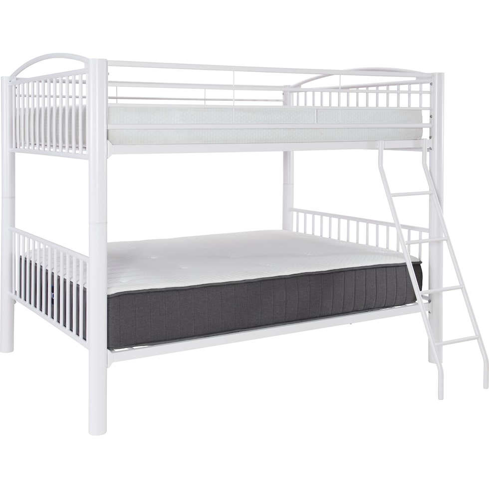 rufio white twin over full bunk bed   