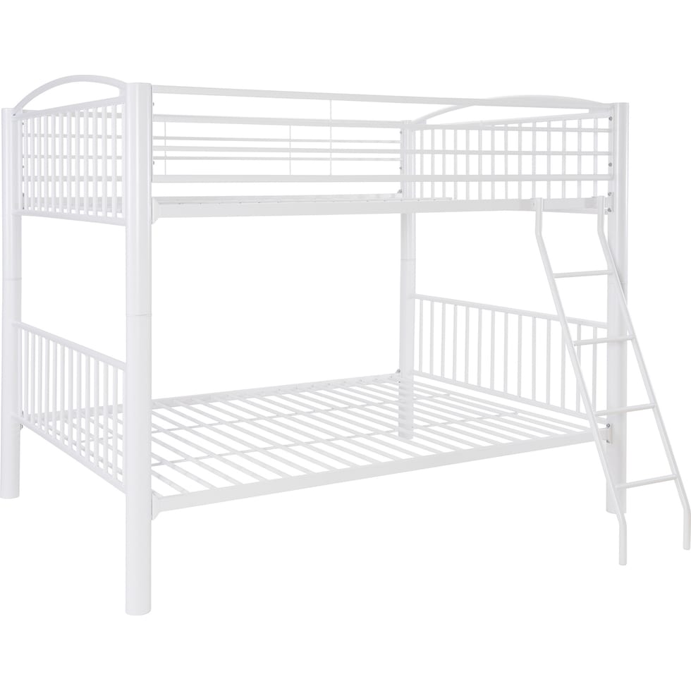 rufio white twin over full bunk bed   