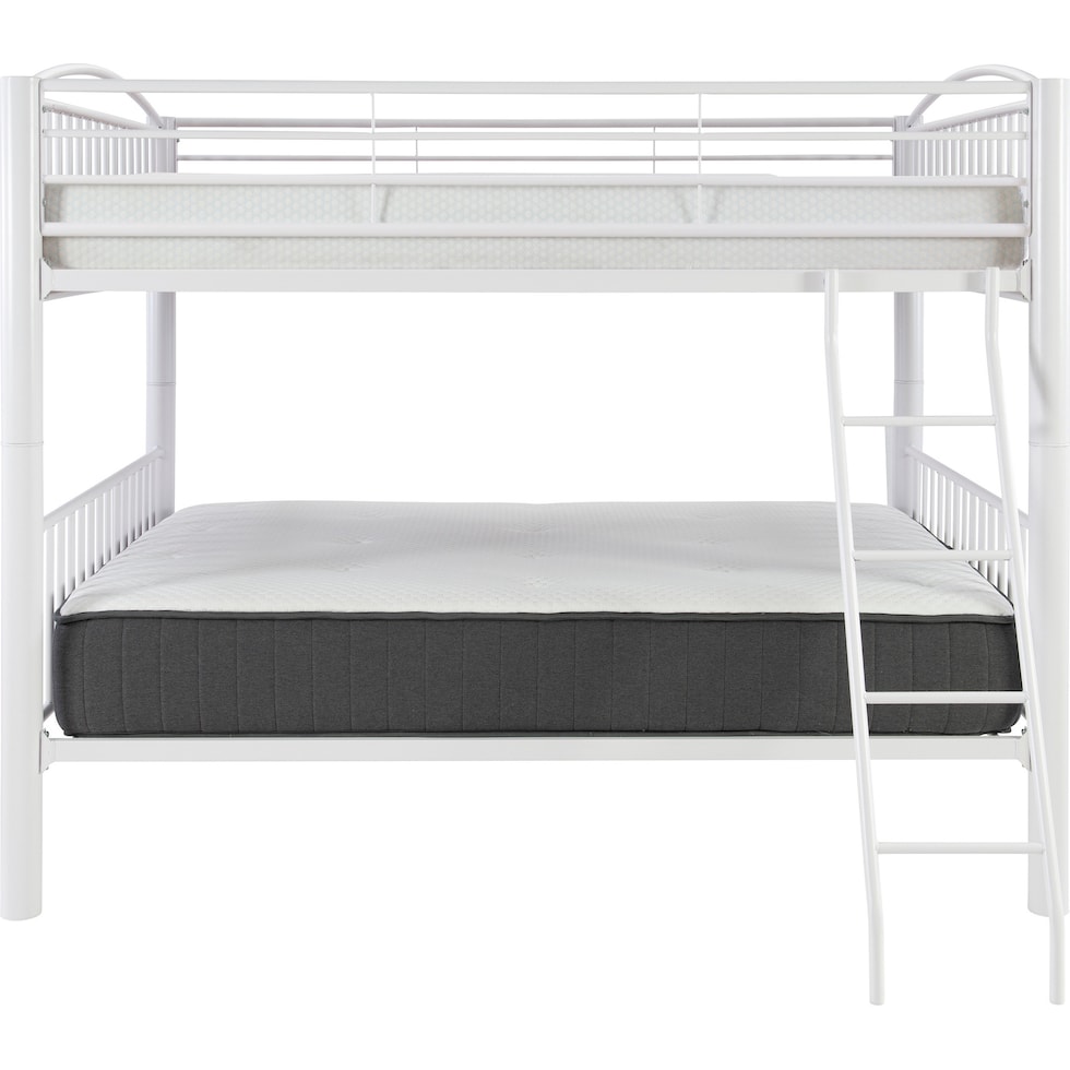 rufio white twin over full bunk bed   