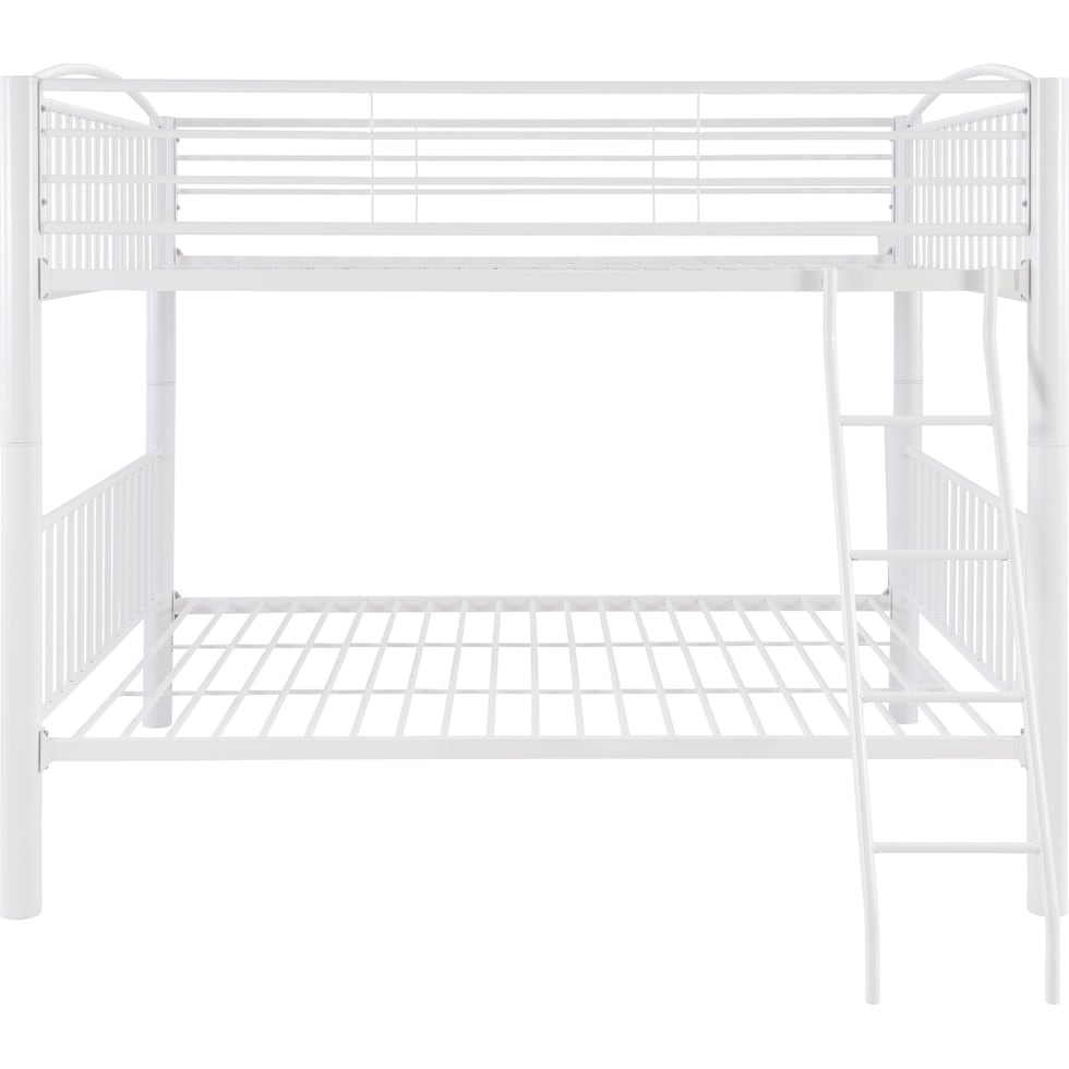 rufio white twin over full bunk bed   