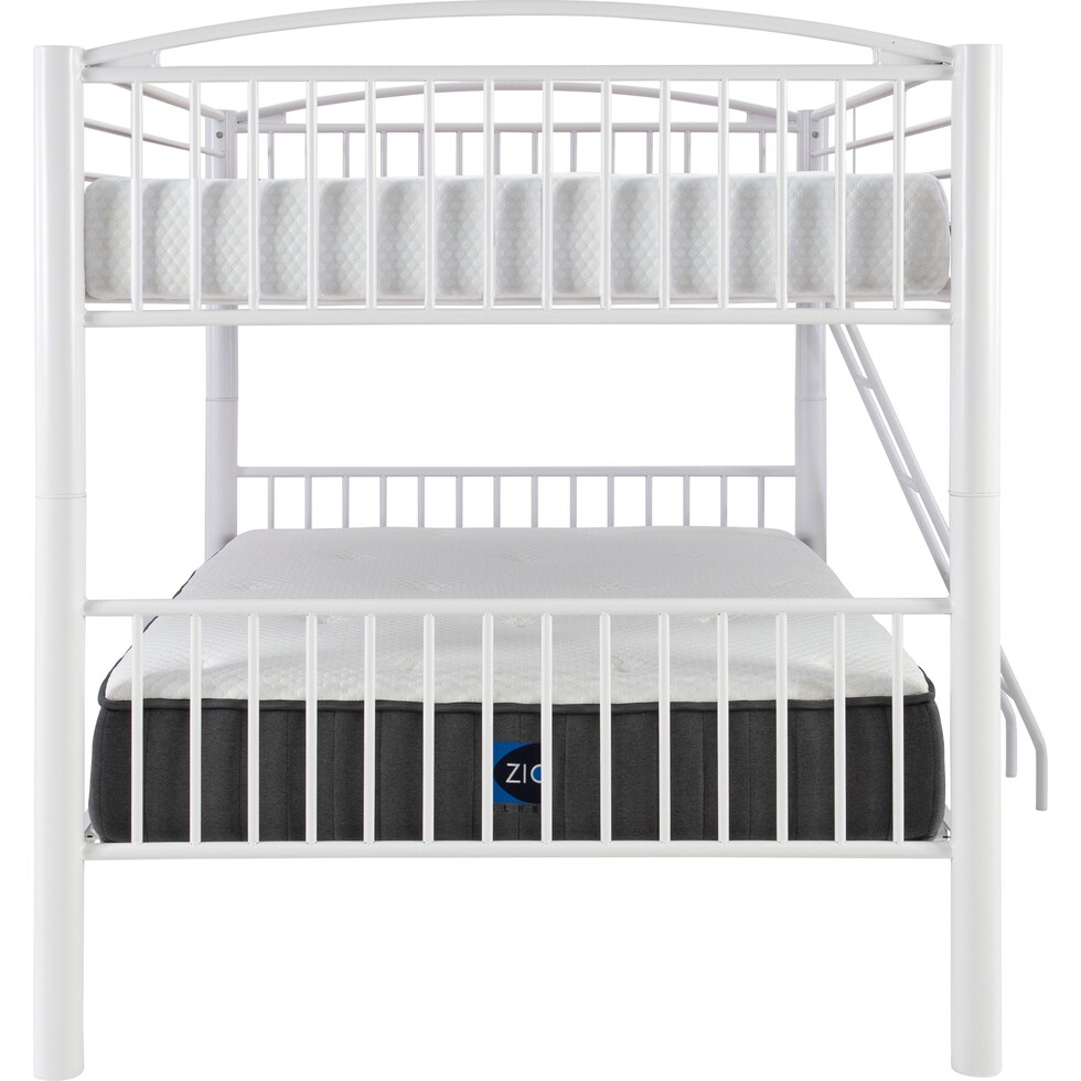 rufio white twin over full bunk bed   