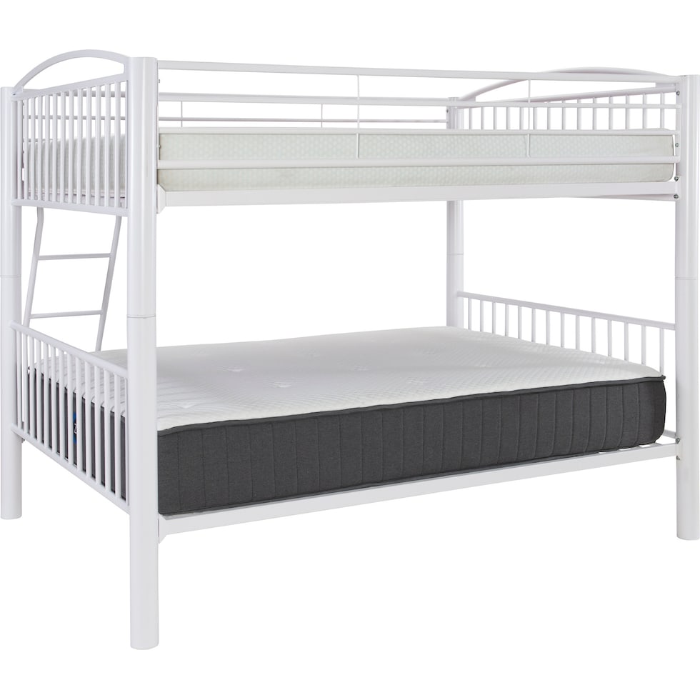 rufio white twin over full bunk bed   