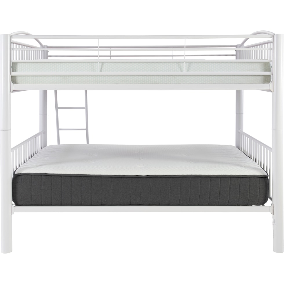 rufio white twin over full bunk bed   
