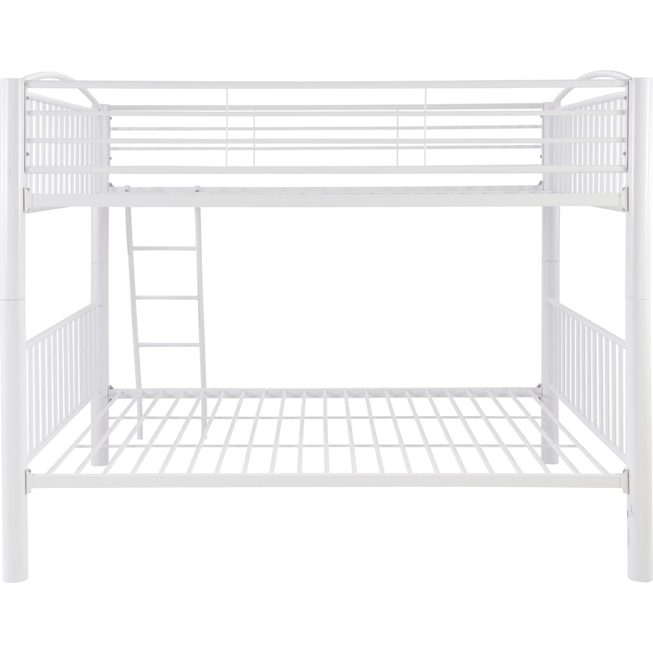 rufio white twin over full bunk bed   