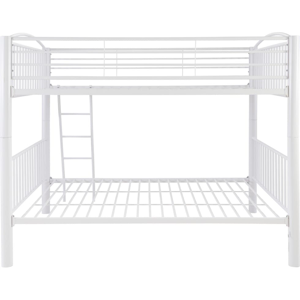 rufio white twin over full bunk bed   