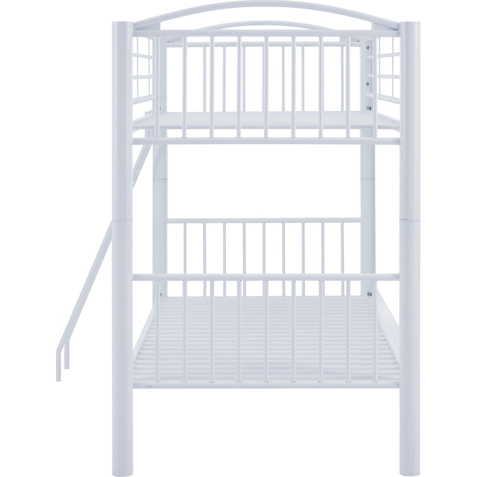 rufio white twin over twin bunk bed   