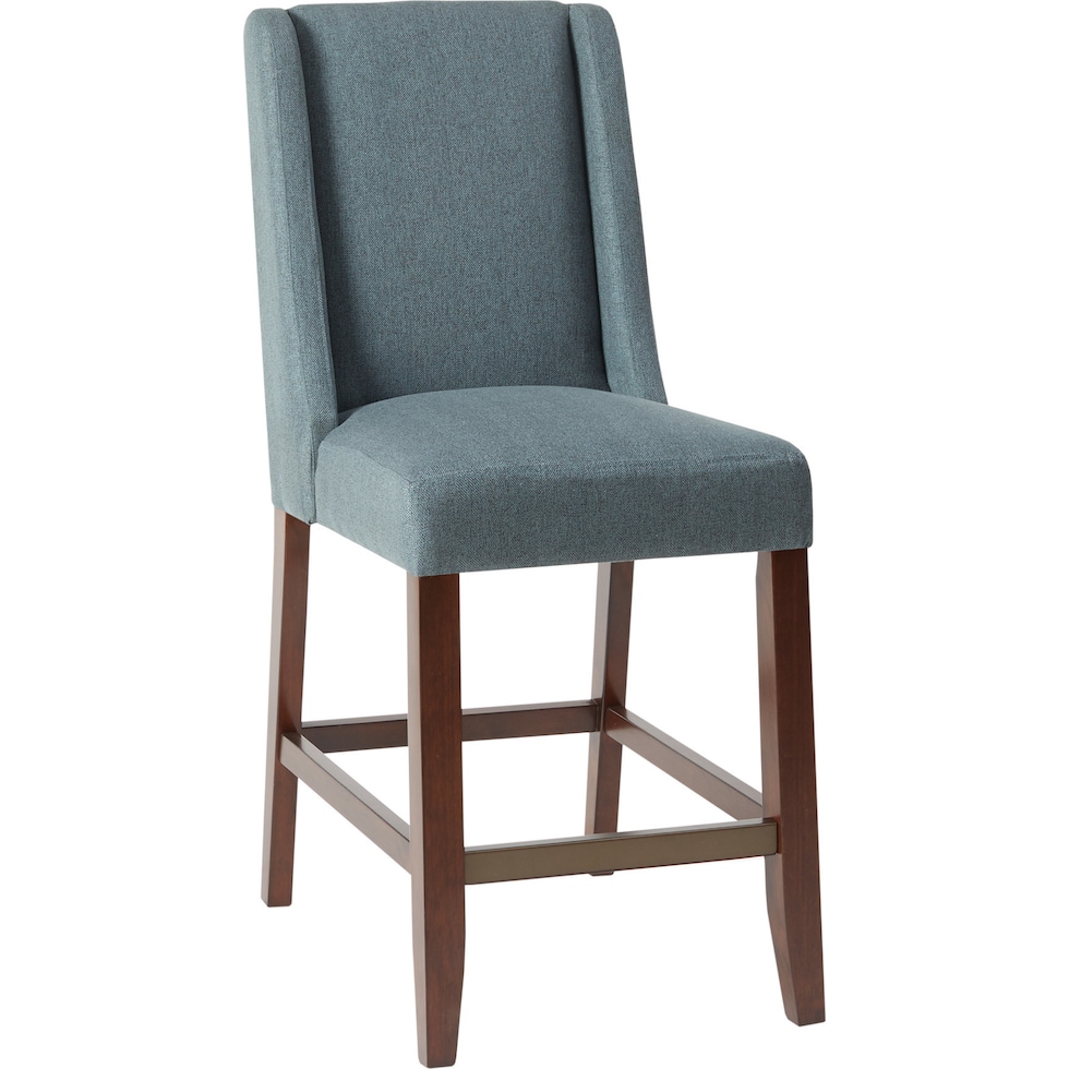 rupert blue counter height stool   